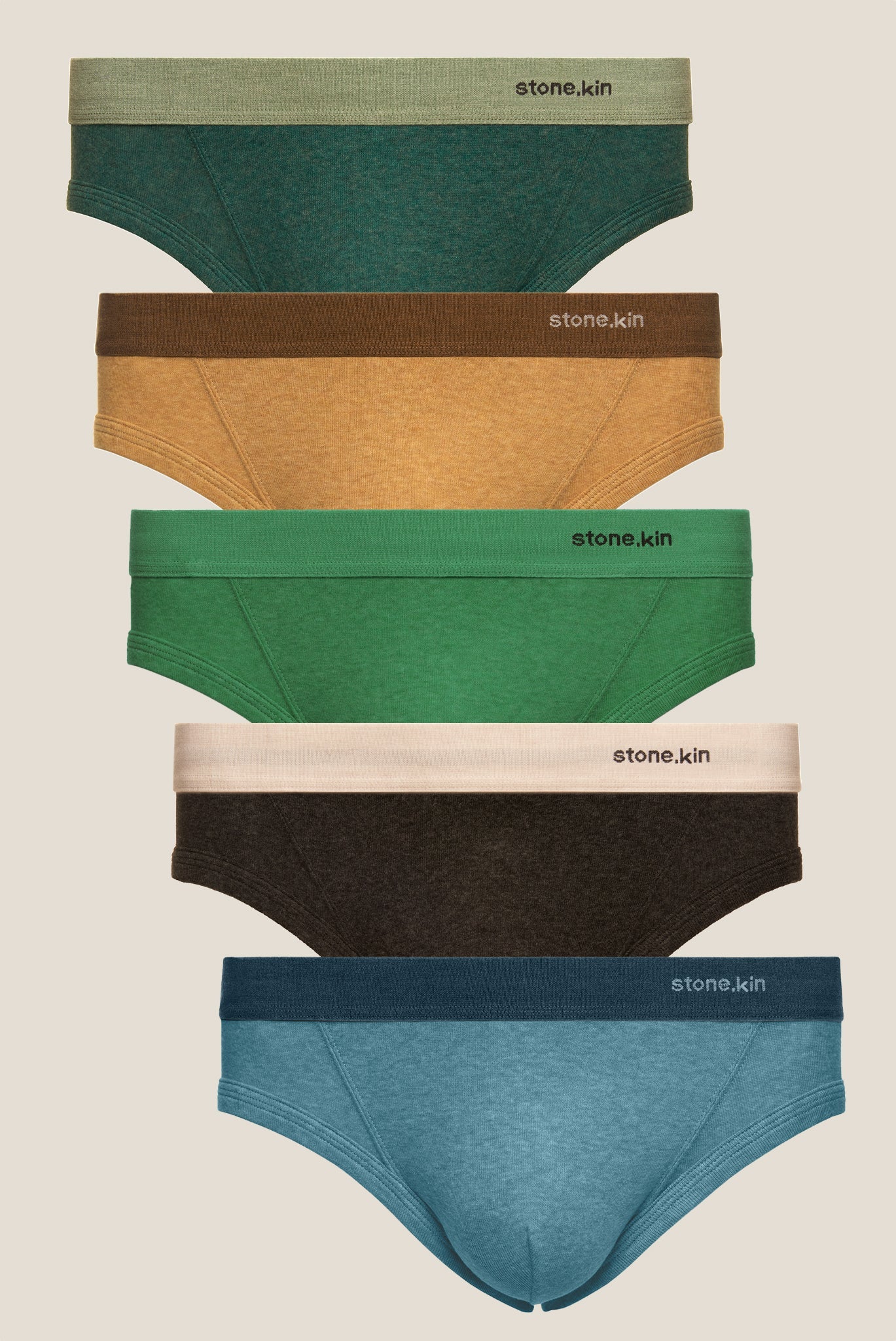 Men’s Organic Cotton Brief - 5 Pack Stone.kin