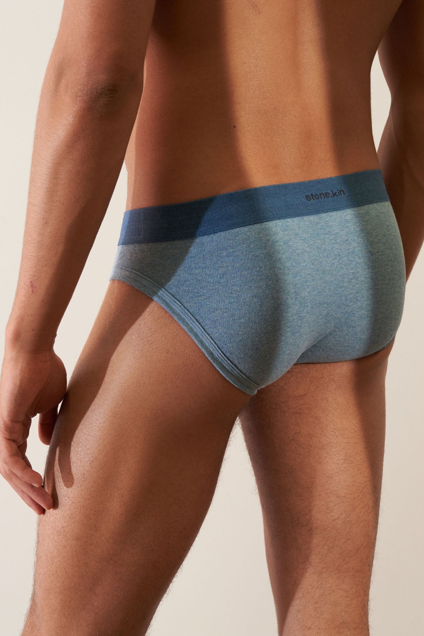 Brief in Organic Cotton Rib - Lake + Indigo Stone.kin