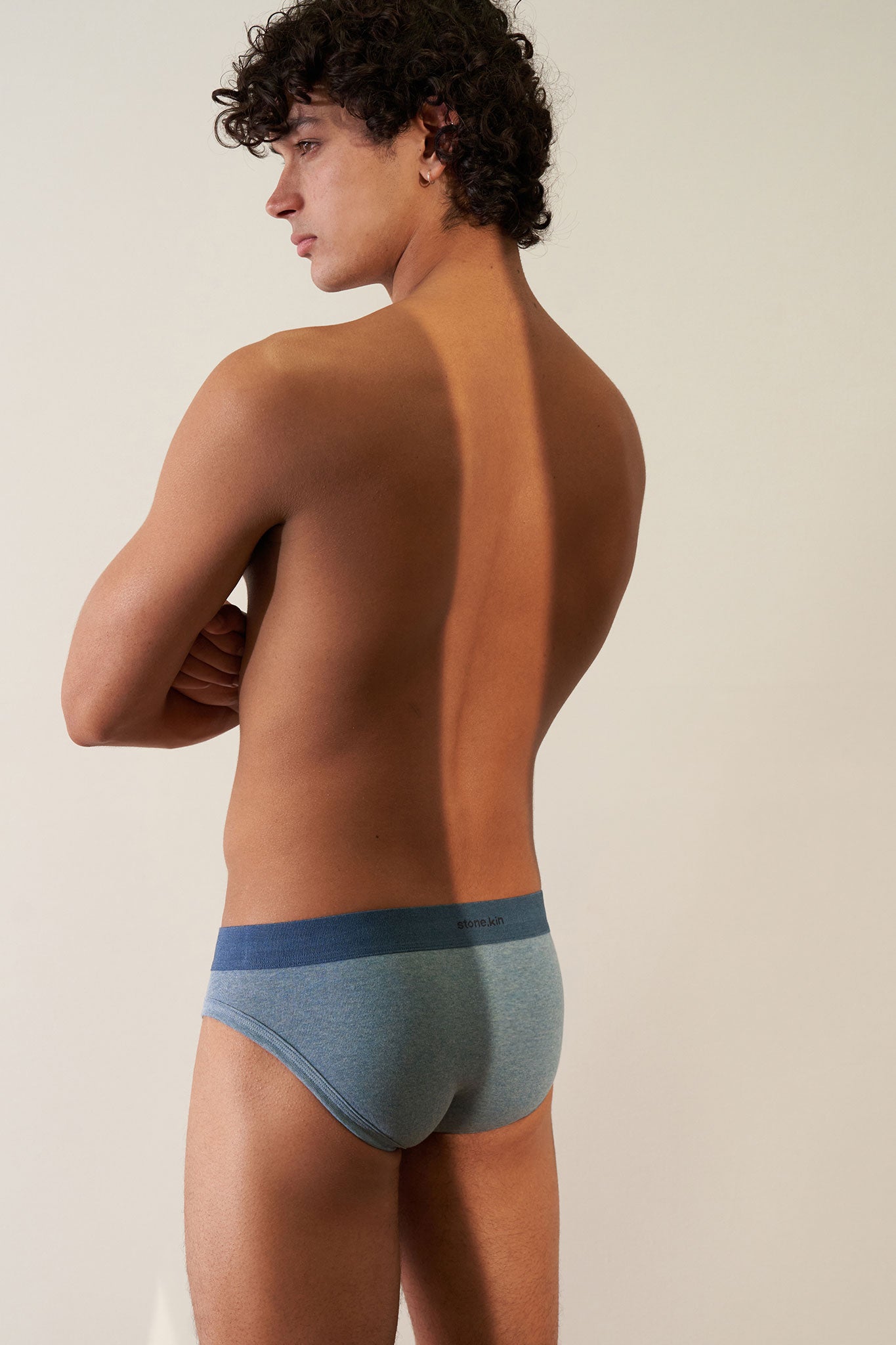 Brief in Organic Cotton Rib - Lake + Indigo Stone.kin