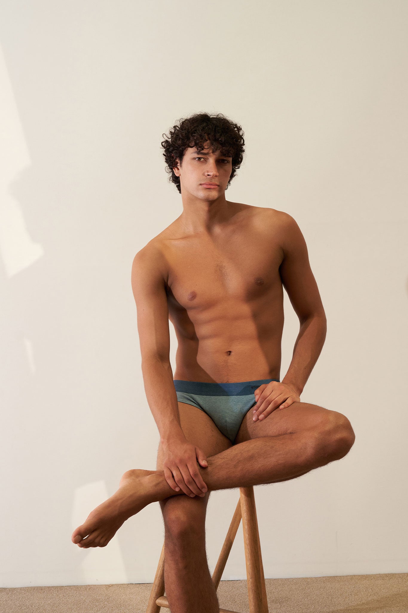 Brief in Organic Cotton Rib - Lake + Indigo Stone.kin
