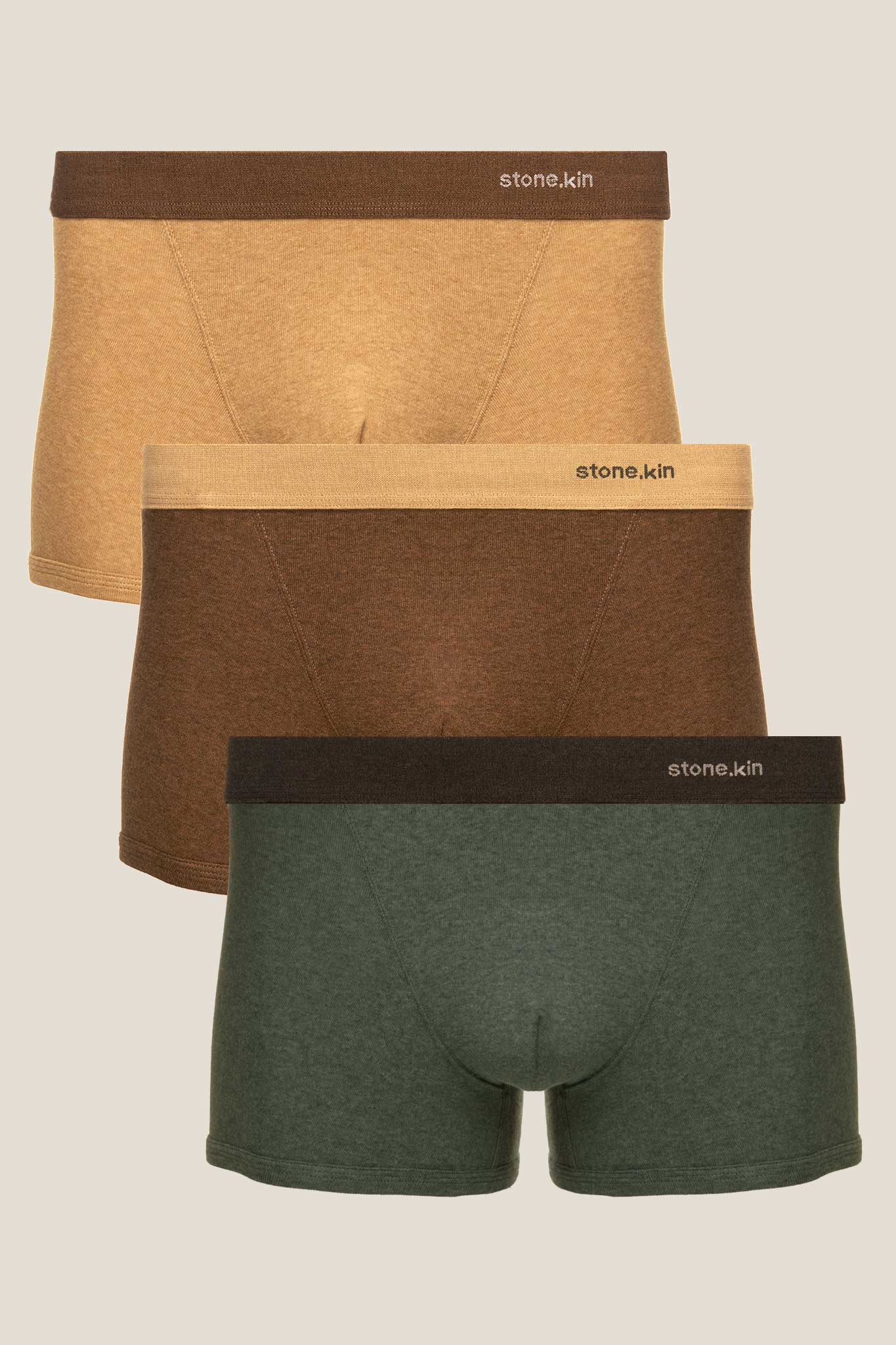 Men’s 3 Pack underwear by Stone.kin – Soft, Comfortable Organic Cotton Underwear – Men’s Boxer Briefs, Men’s Trunks, Men’s Briefs, Women’s Bodysuits, Women’s Briefs, Women’s Bralette’s, Women’s Thong, and Women’s G-string’s.