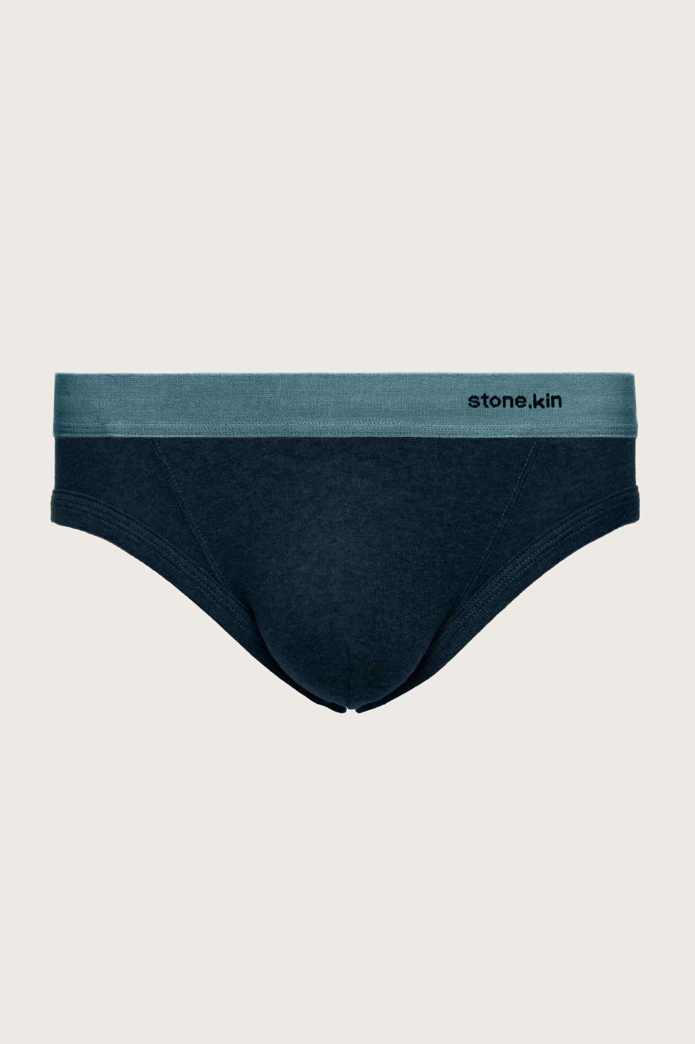Brief in Organic Cotton Rib - Indigo + Lake Stone.kin