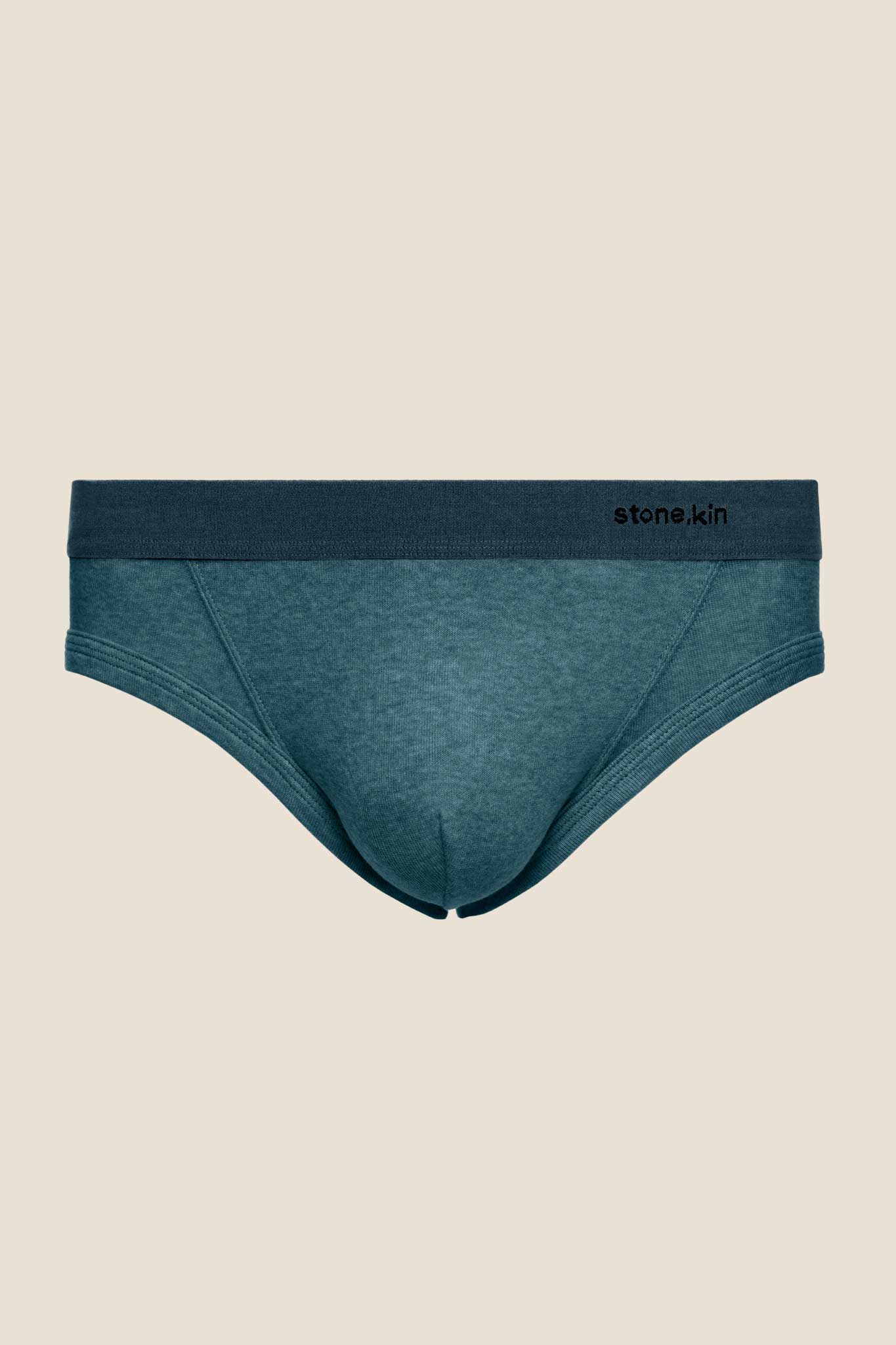 Brief in Organic Cotton Rib - Lake + Indigo Stone.kin
