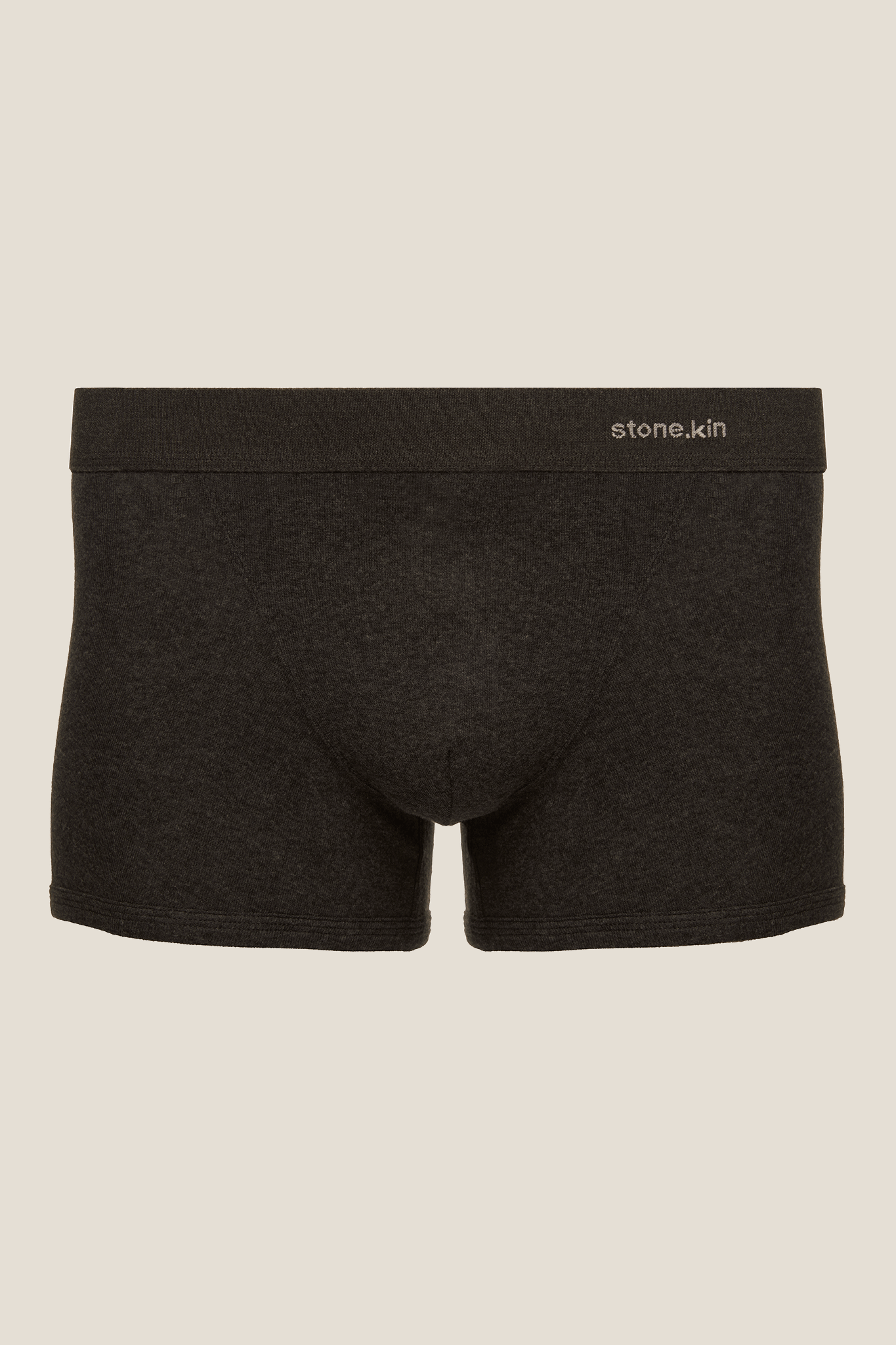 Boxer Brief in Organic Cotton Rib - Tar Stone.kin