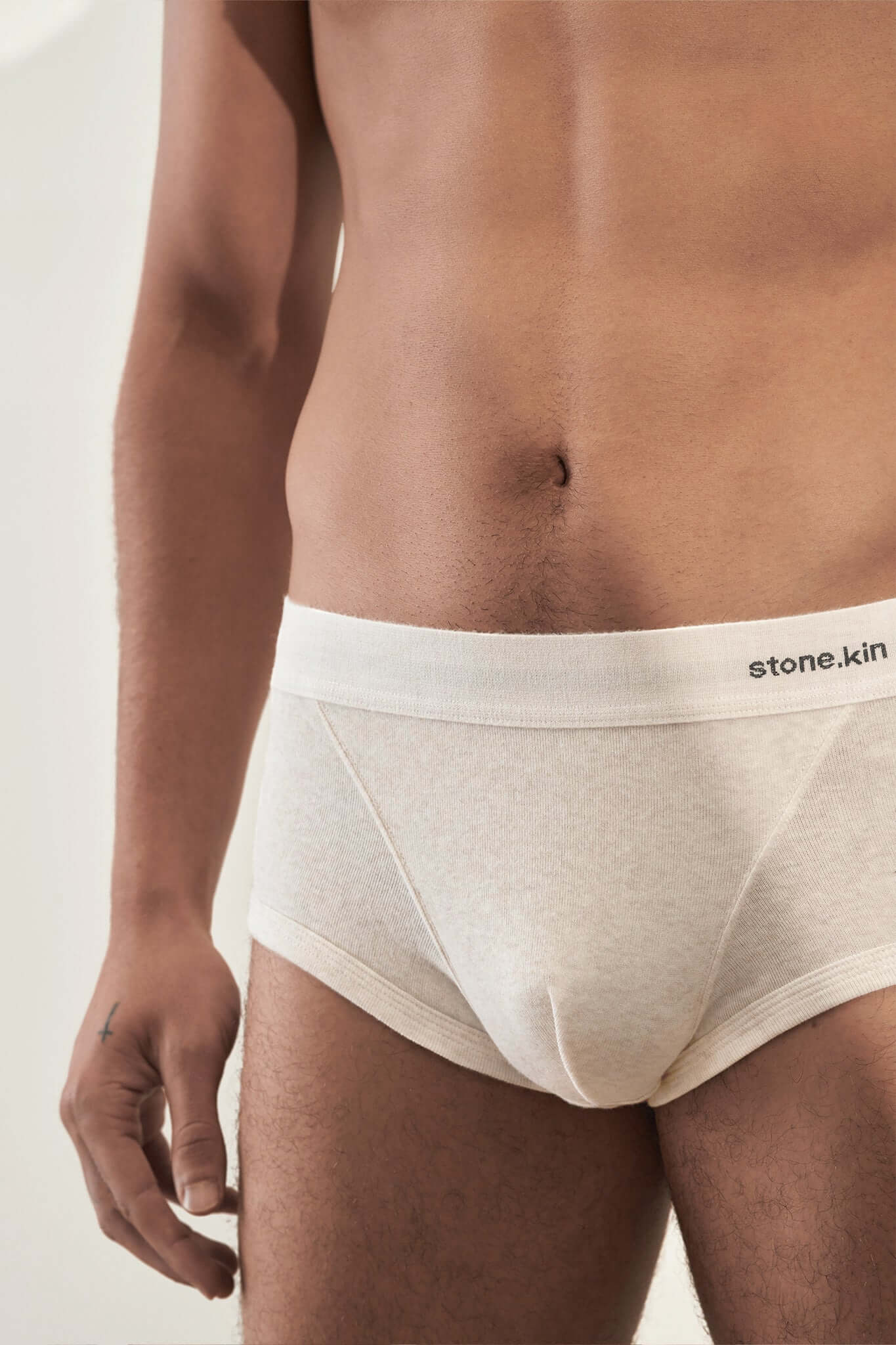 Trunk 3 Pack in Organic Cotton displayed in bone color on a model, showcasing soft fabric and comfortable fit.