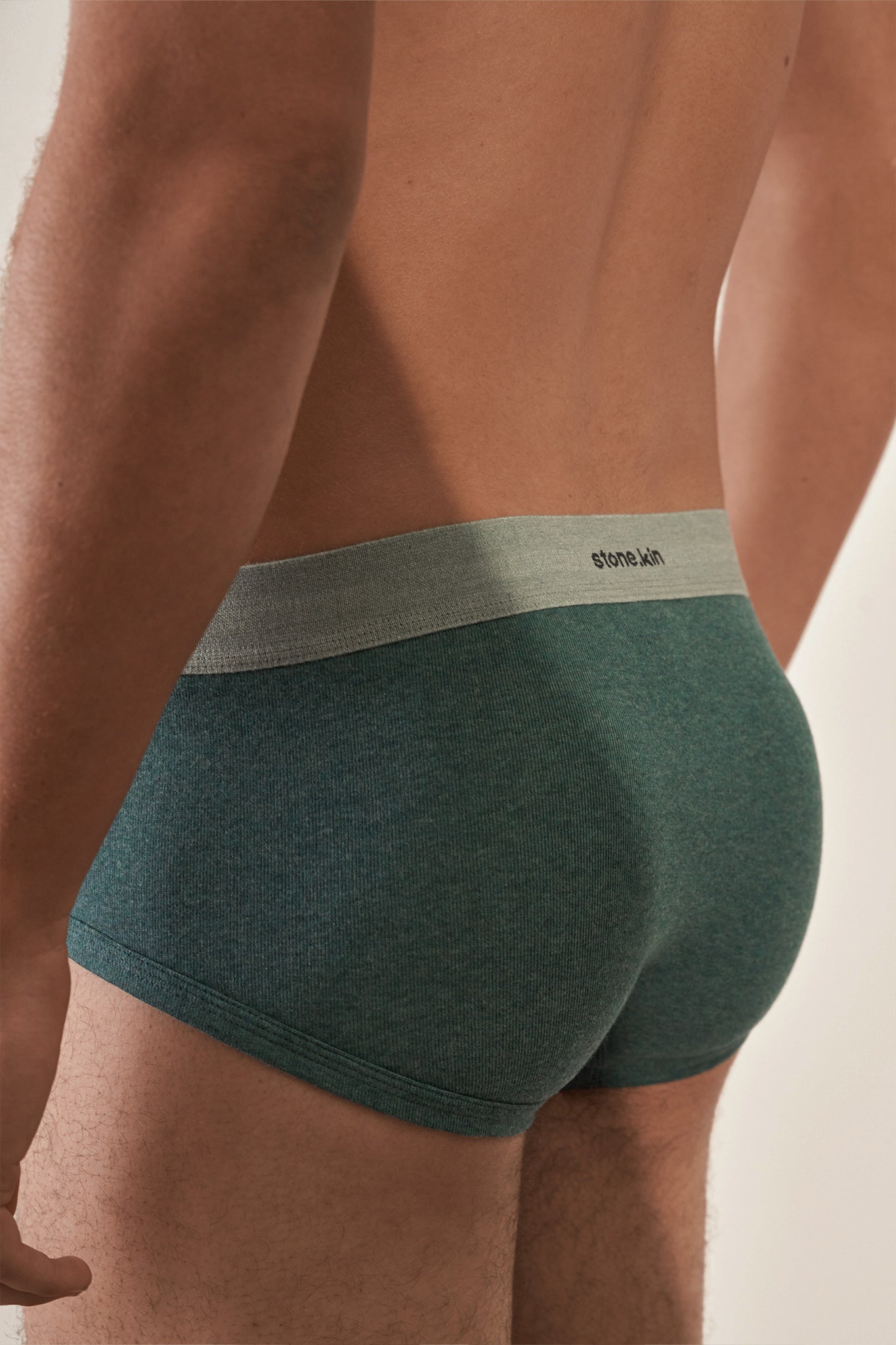 Trunk in Organic Cotton Rib - Teal & Sage Stone.kin
