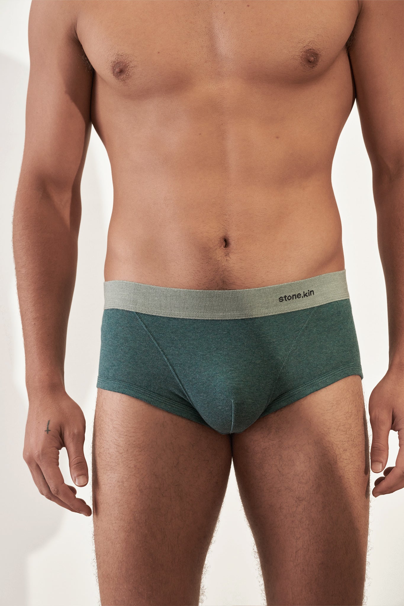 Trunk in Organic Cotton Rib - Teal & Sage Stone.kin