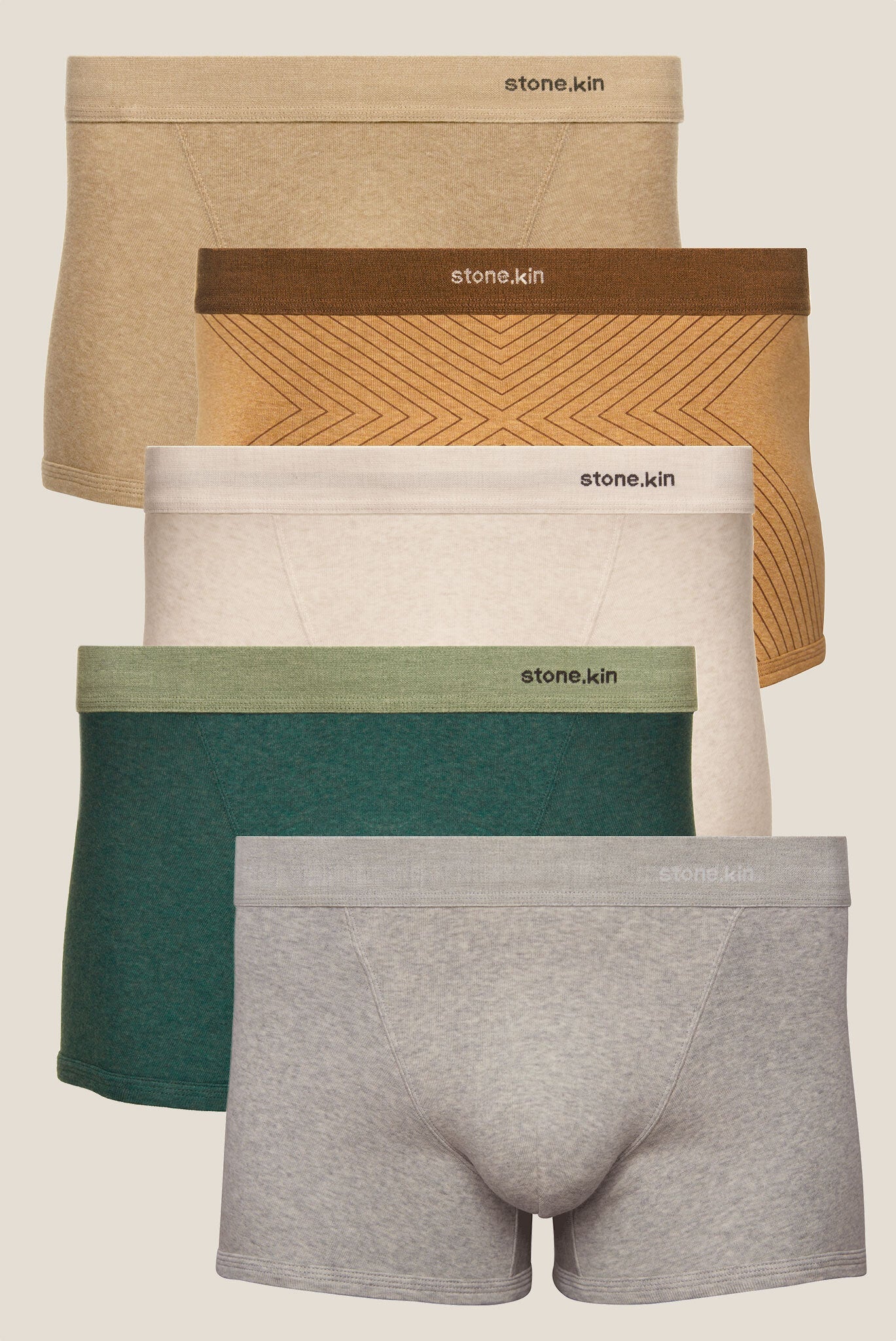 Men’s Organic Cotton Boxer Brief - 5 Pack Stone.kin