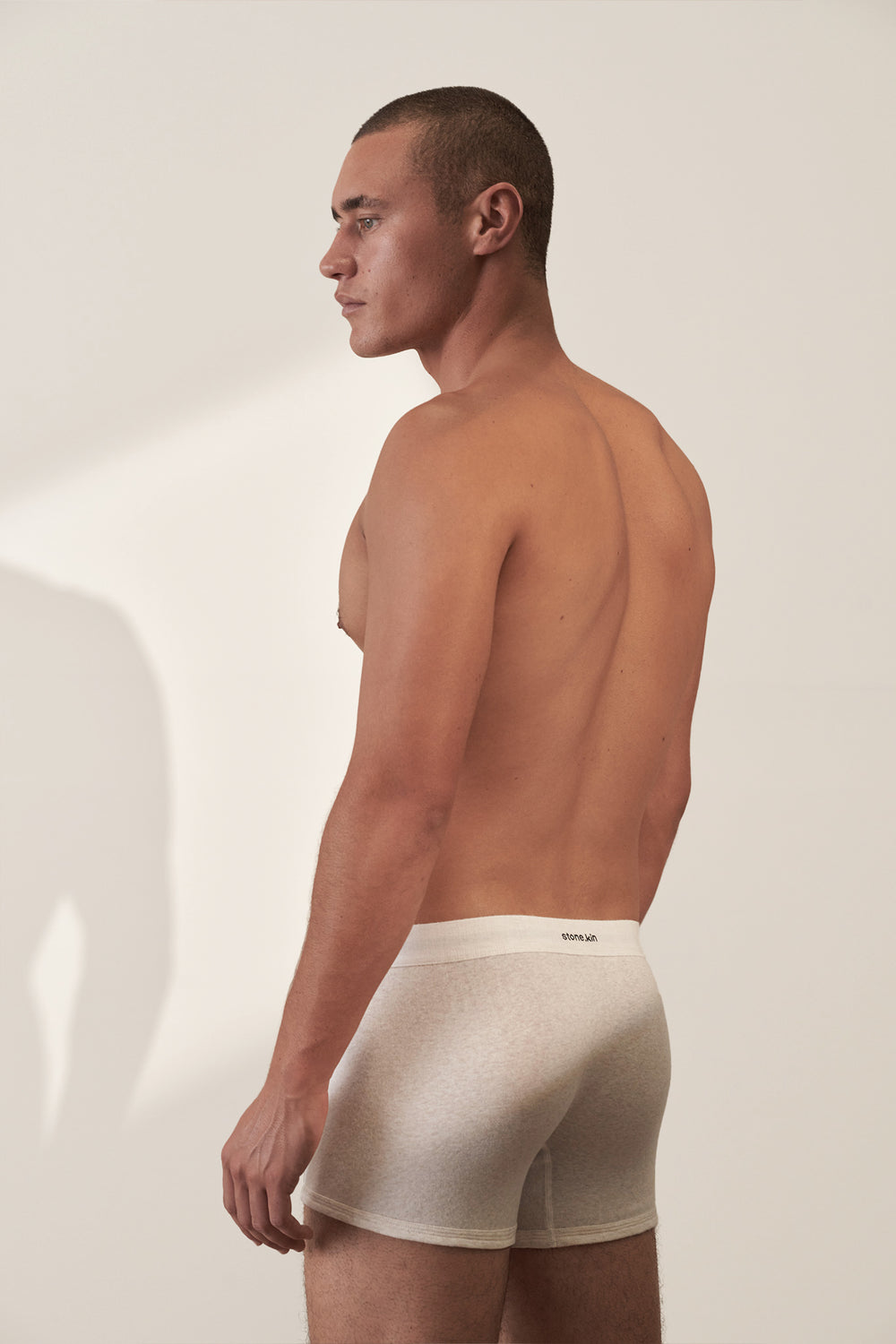 Boxer Brief in Organic Cotton Rib - Bone