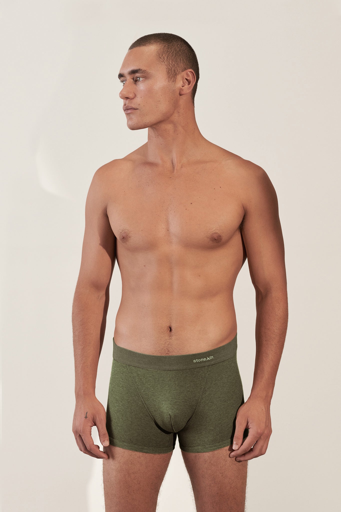 Boxer Brief in Organic Cotton Rib - Forest