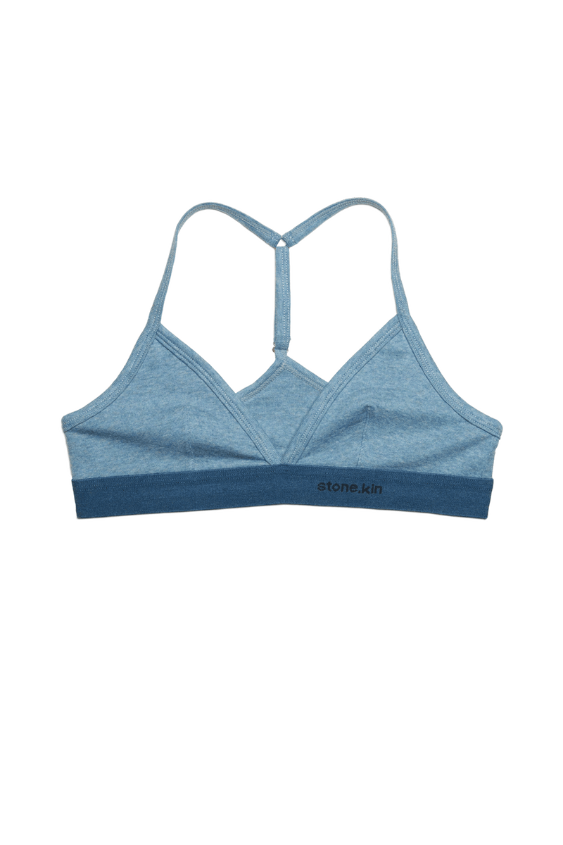 Racer Back Bralette in Organic Cotton Rib - Lake & Indigo