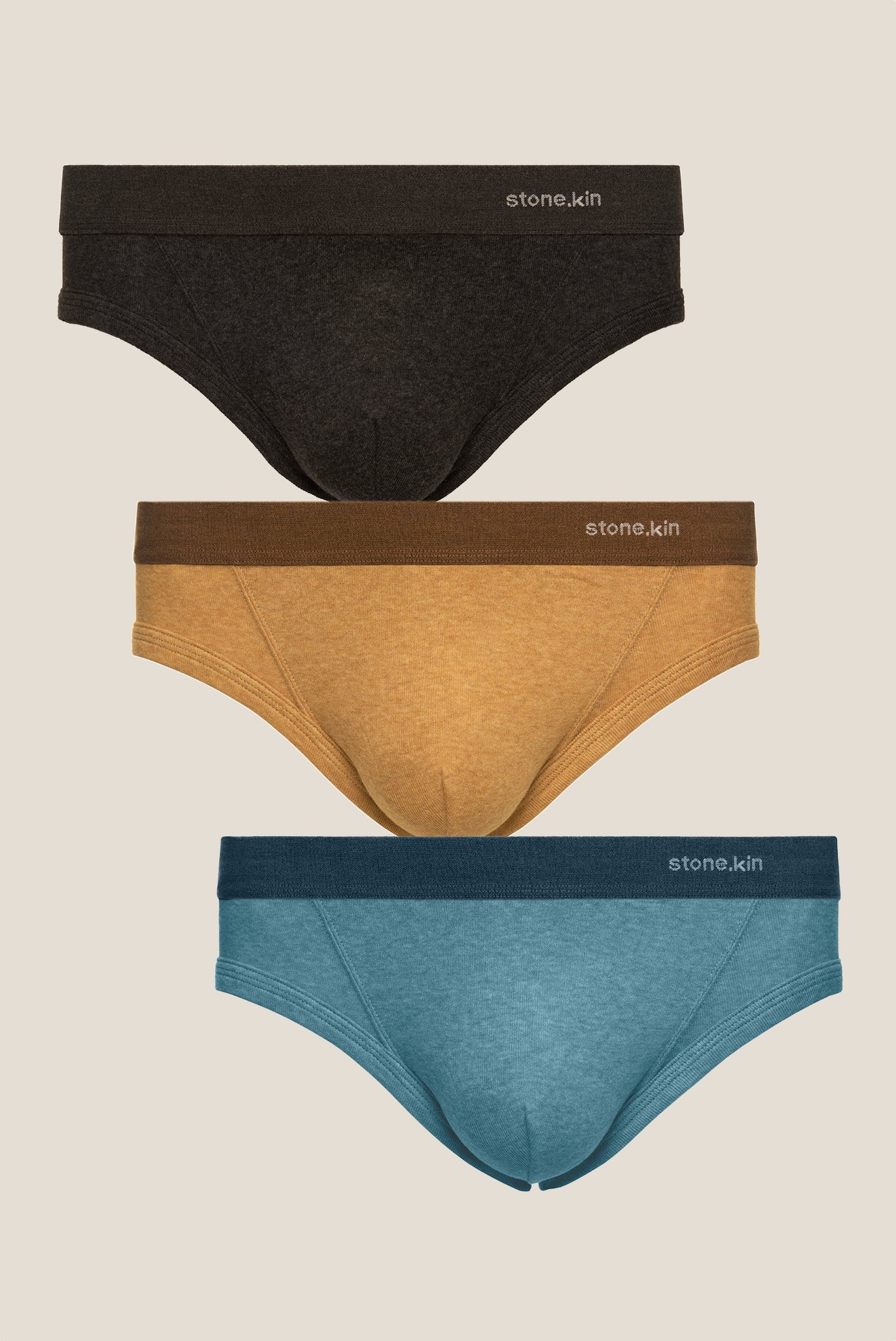 Men's Brief 3 Pack / Tar, Camel and Lake