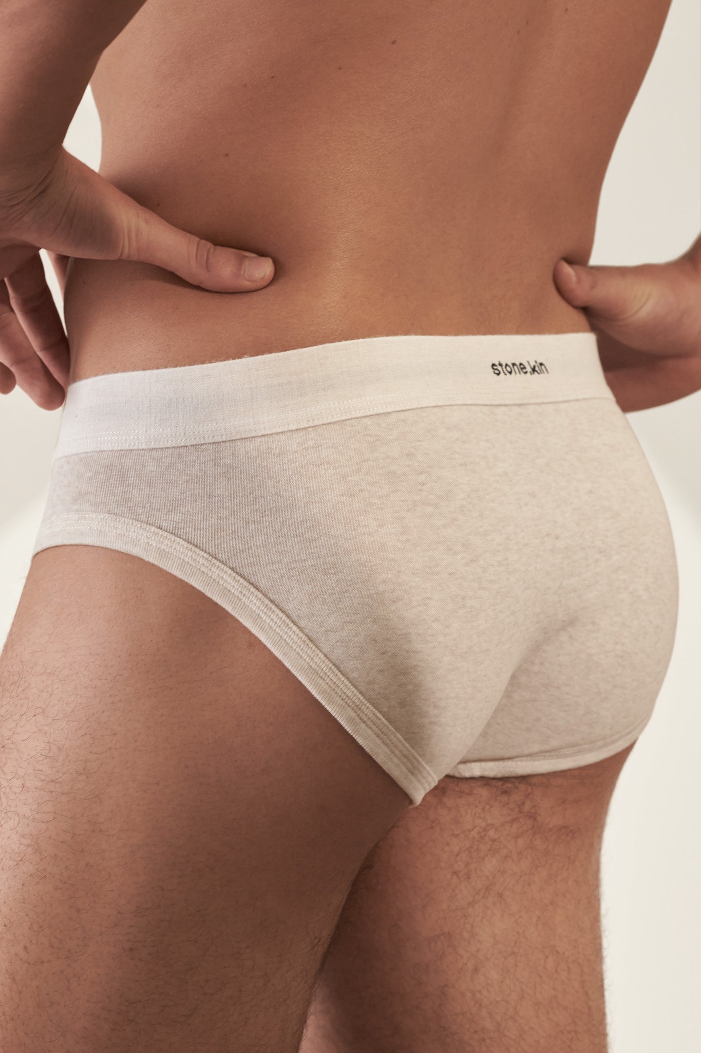 Brief in Organic Cotton Rib - Bone