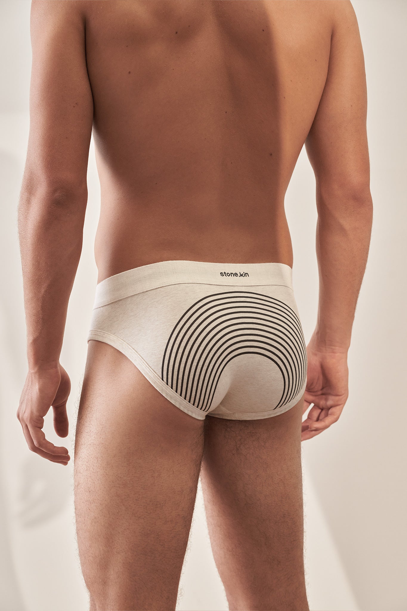 Stone.kin - Brief in Organic Cotton - Bone with Lines