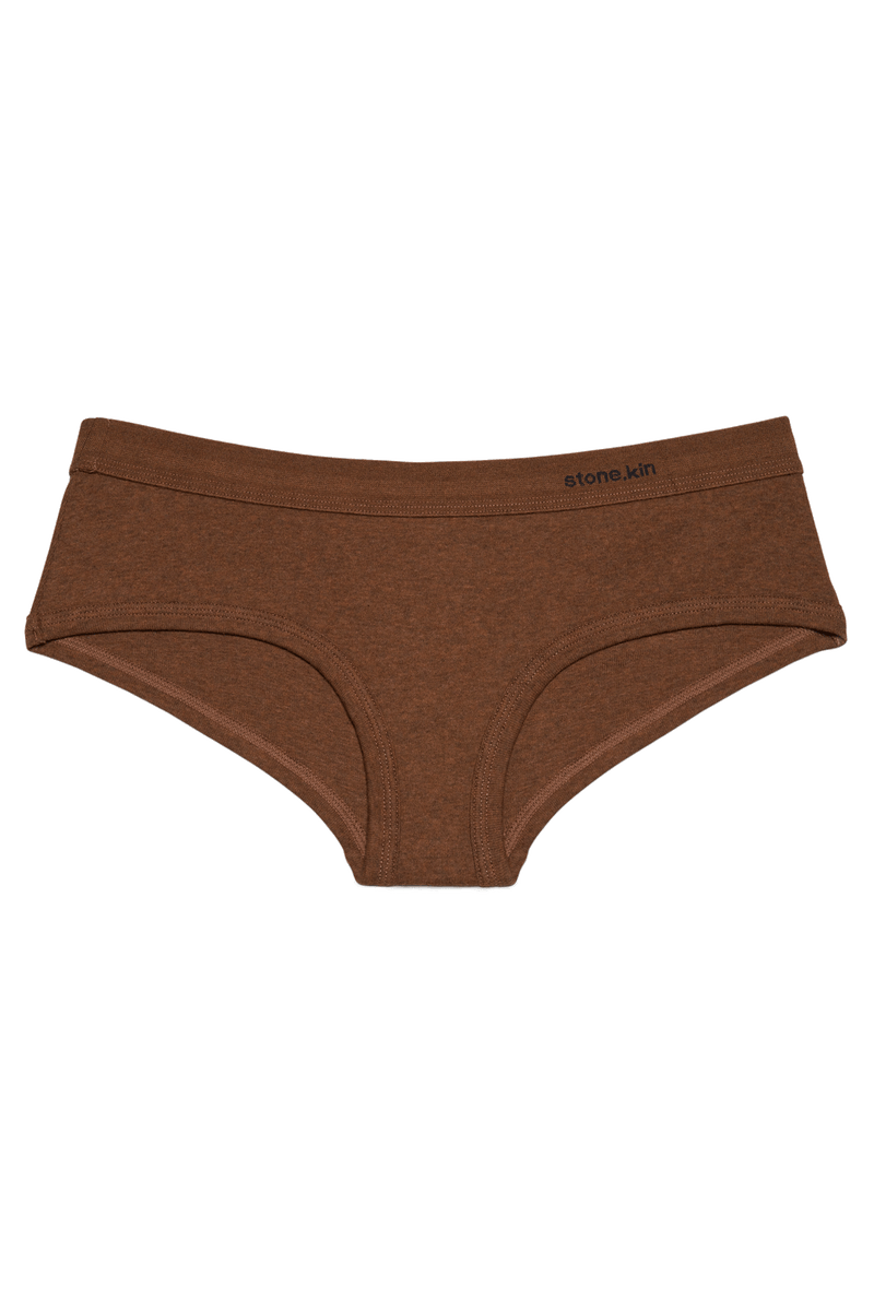 Women's Brief in Organic Cotton Rib - Brown