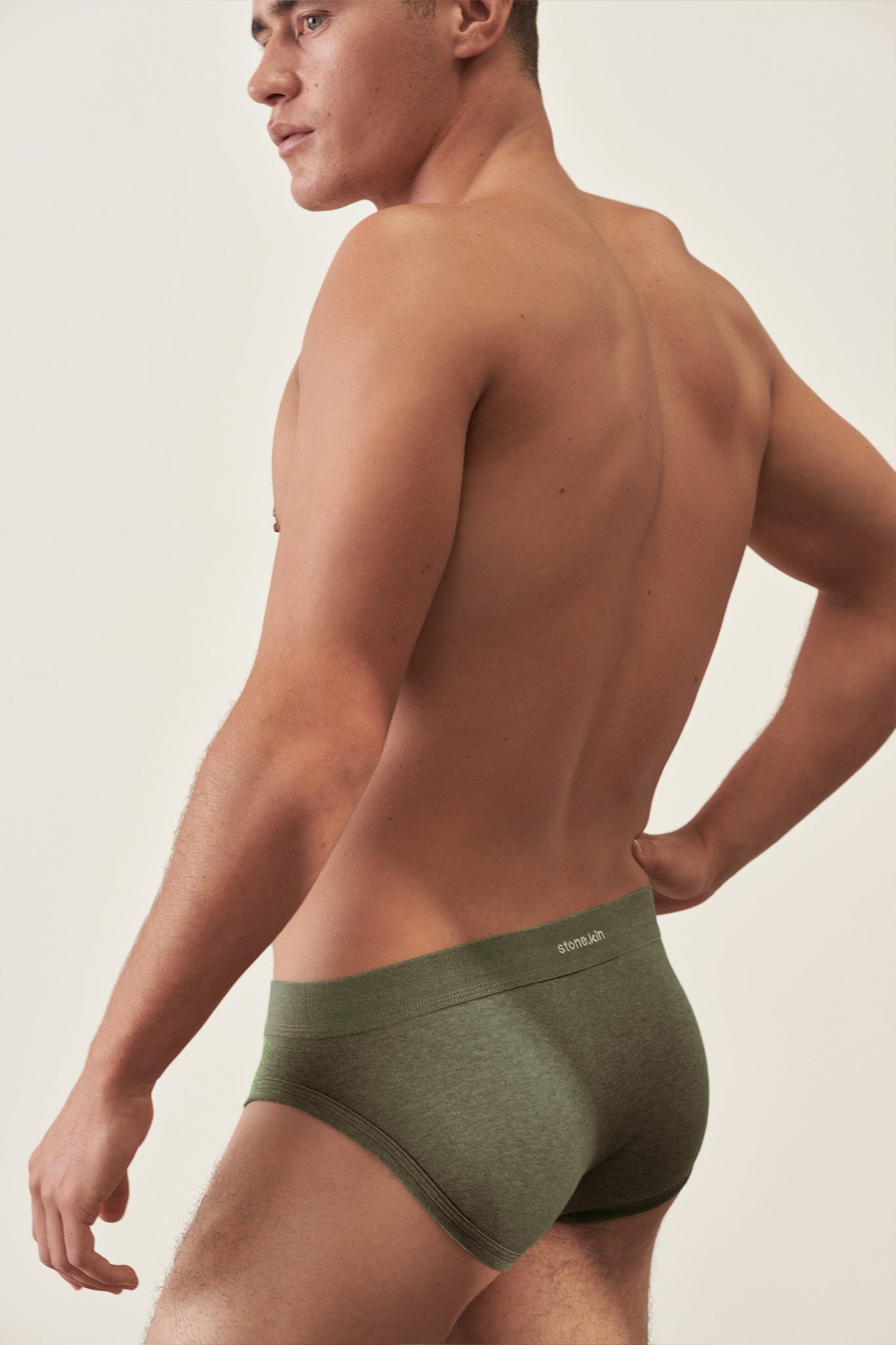 Brief in Organic Cotton Rib - Forest