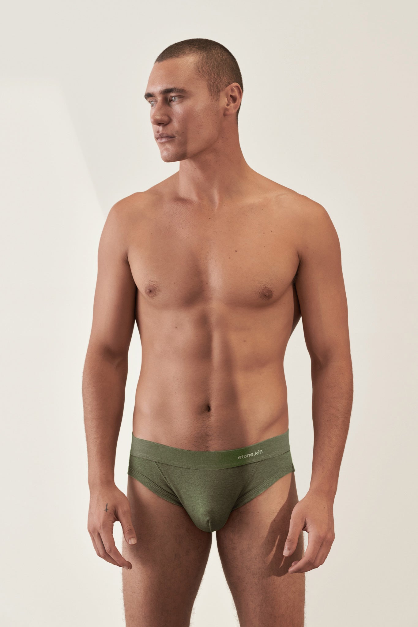 Brief in Organic Cotton Rib - Forest