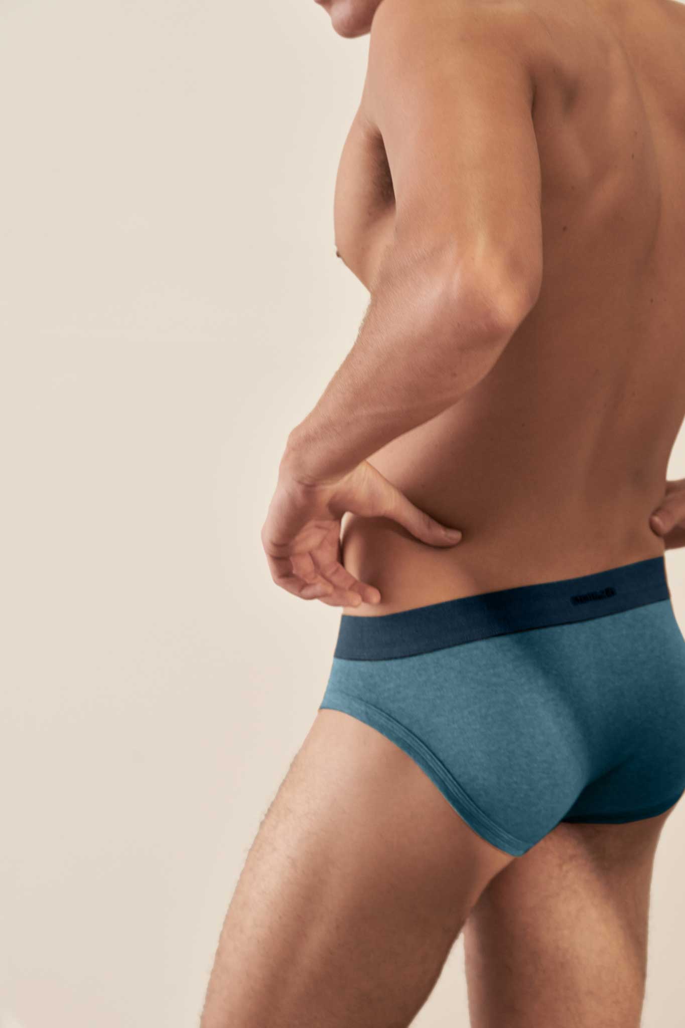 Brief in Organic Cotton Rib - Lake + Indigo