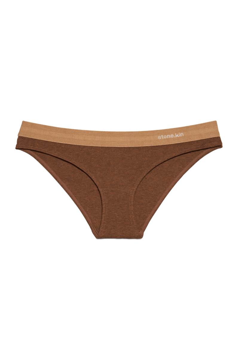 Cheeky in Organic Cotton Rib - Brown & Camel