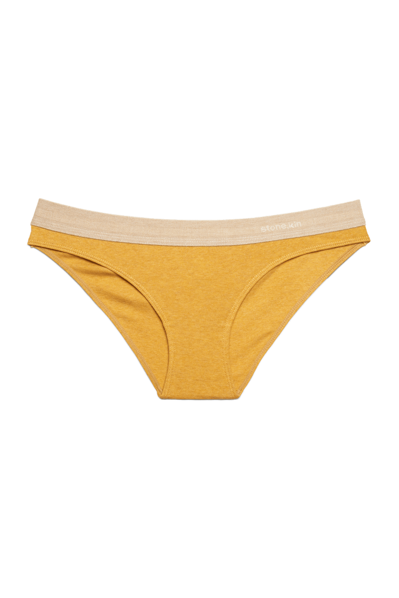 Cheeky in Organic Cotton Rib - Mustard / Sand