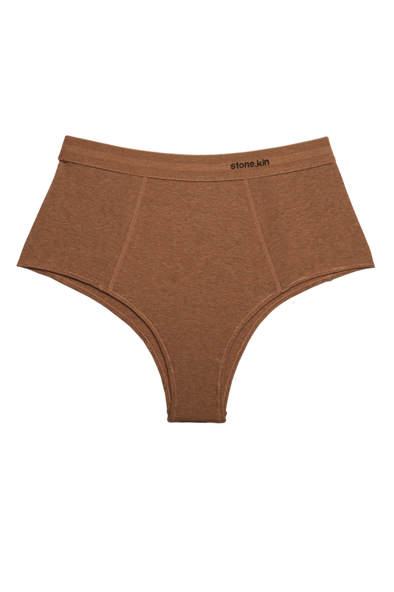 Hi~Brief in Organic Cotton Rib - Brown