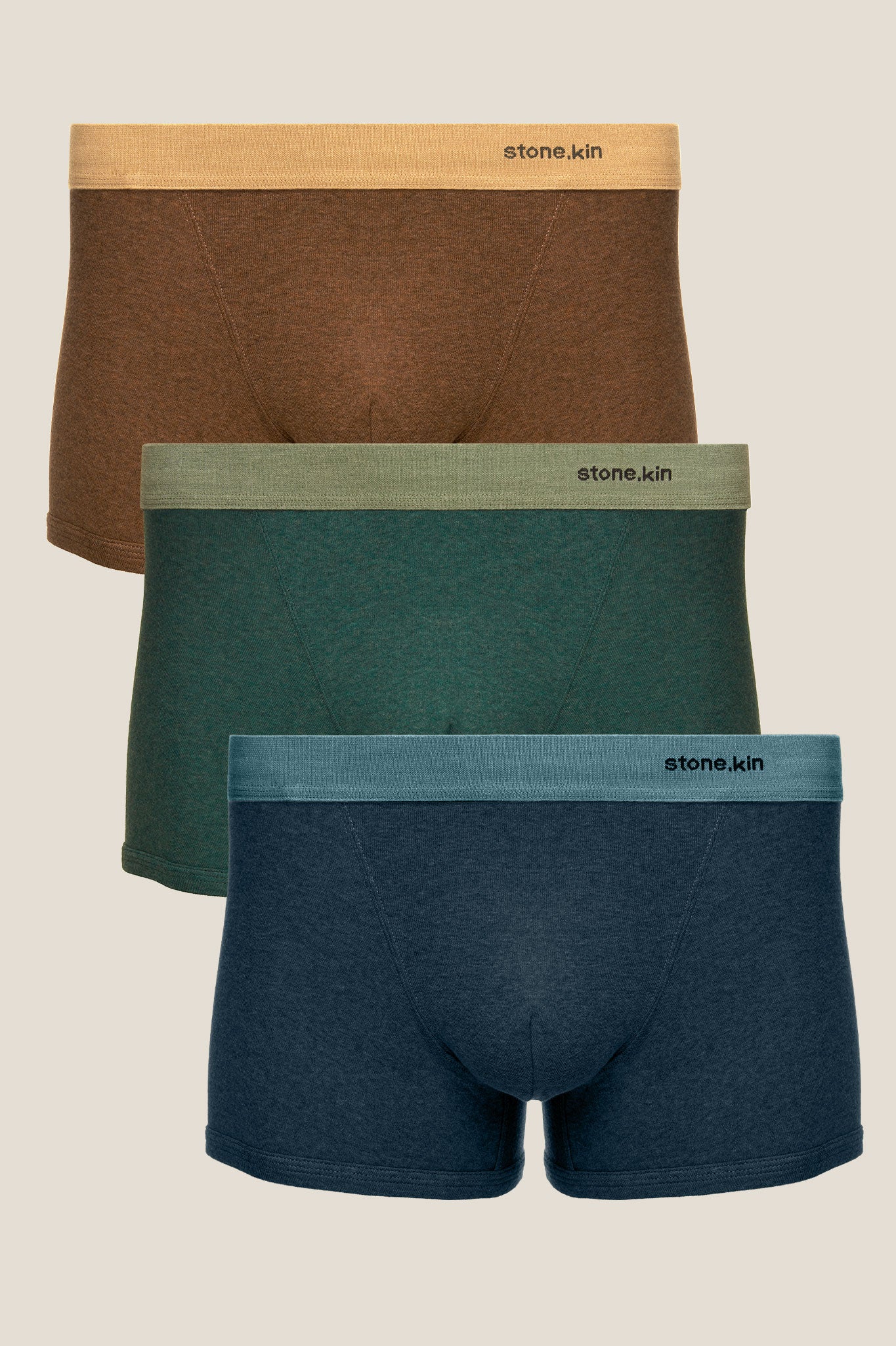 Boxer Brief 3 Pack / Brown, Teal & Indigo