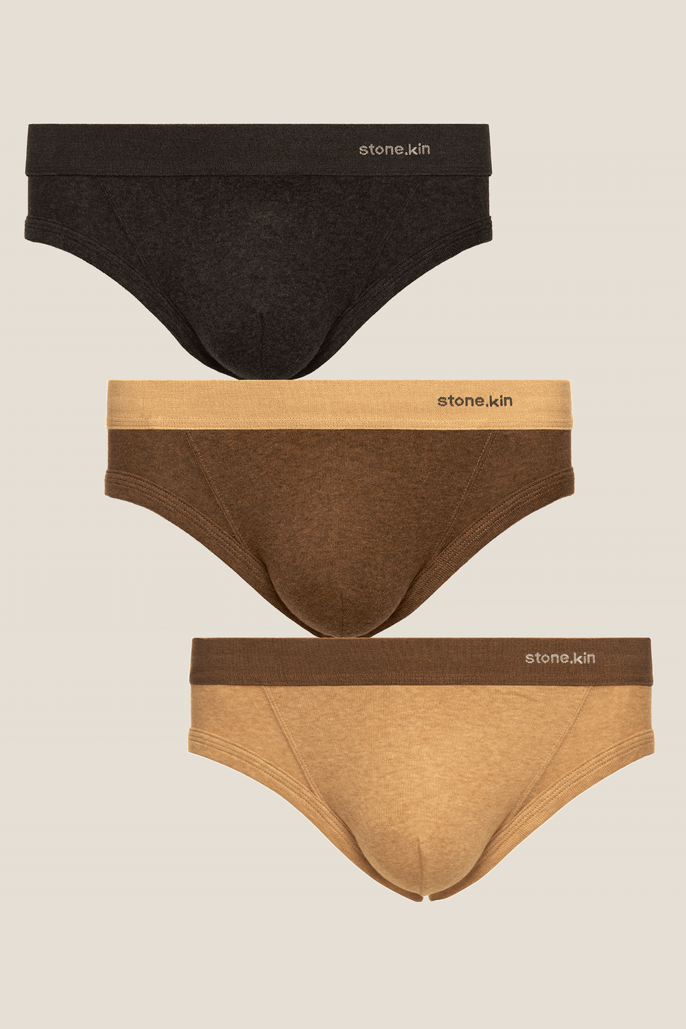 Men's Brief 3 Pack / Tar, Brown & Camel