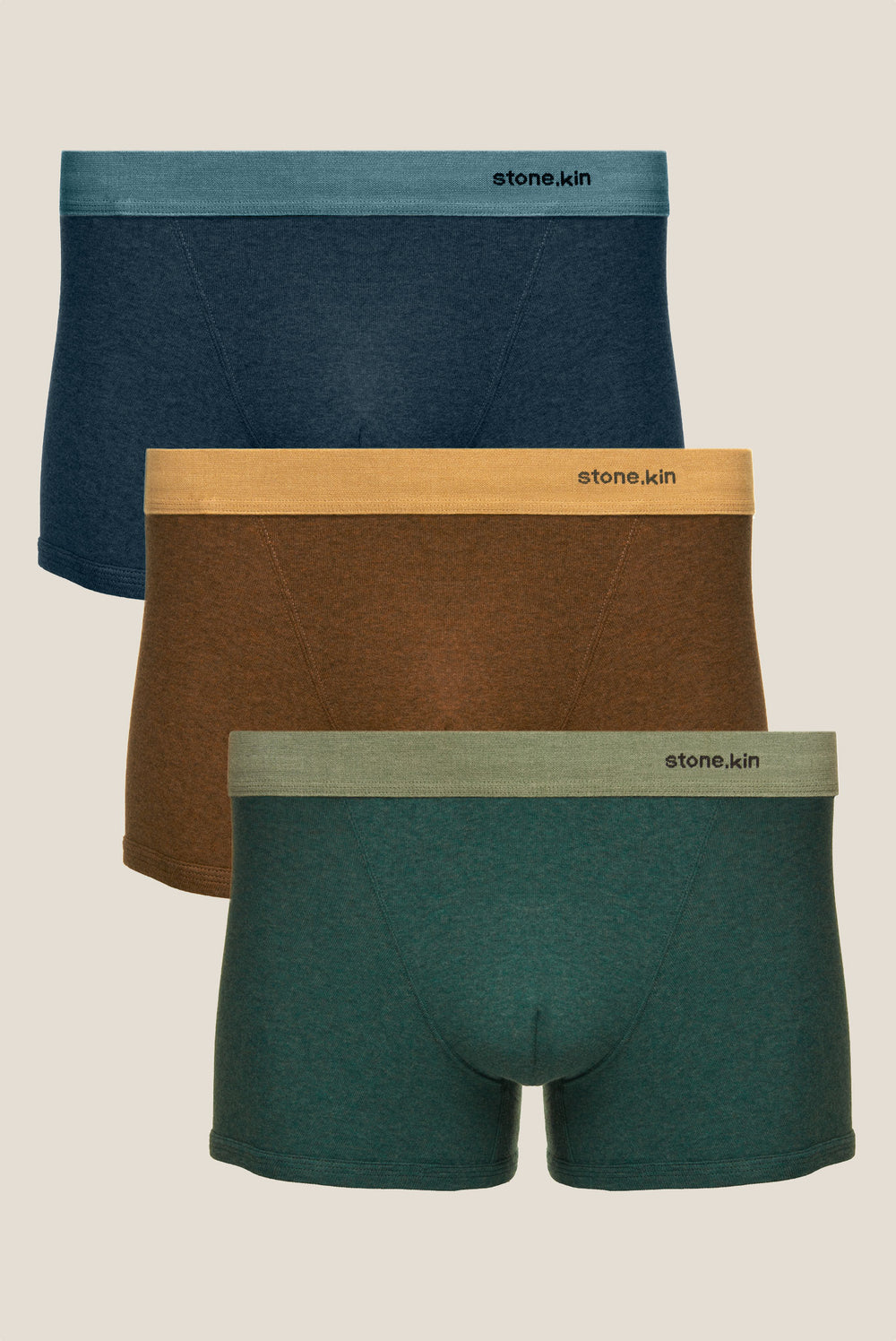 Boxer Brief 3 Pack / Brown, Teal & Indigo