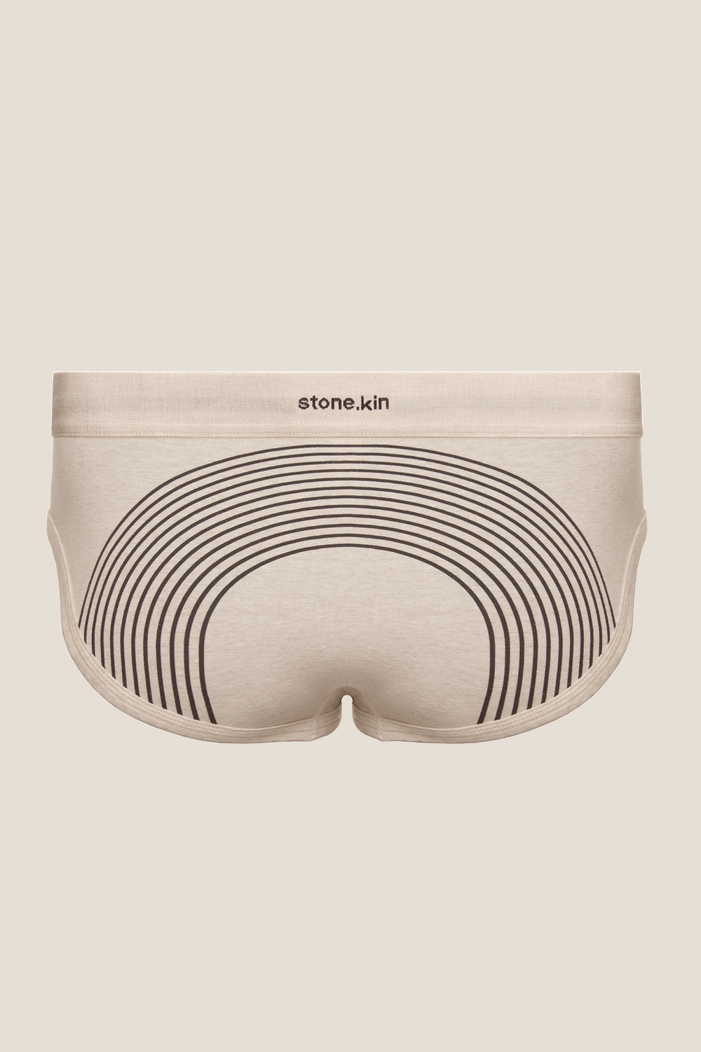 Brief in Organic Cotton - Bone with Lines