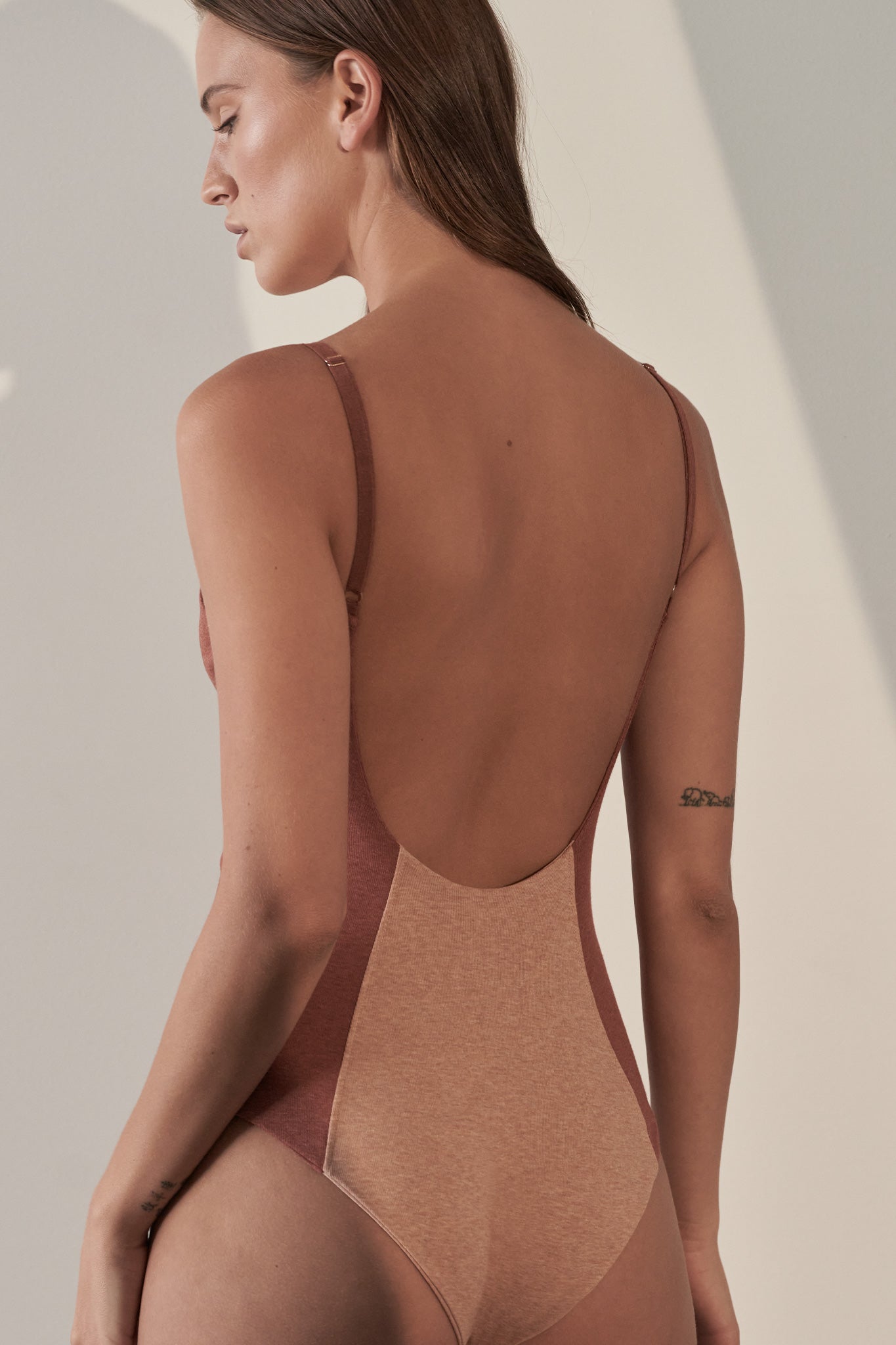 Stone.kin / Women's Contoured Bodysuit Organic Cotton Rib / Nude