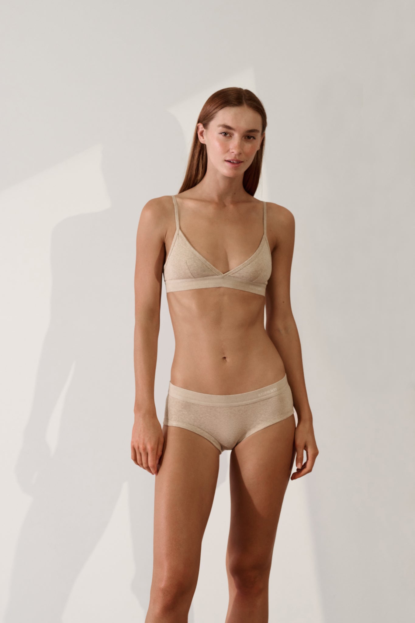 Women's Brief in Organic Cotton Rib - Sand