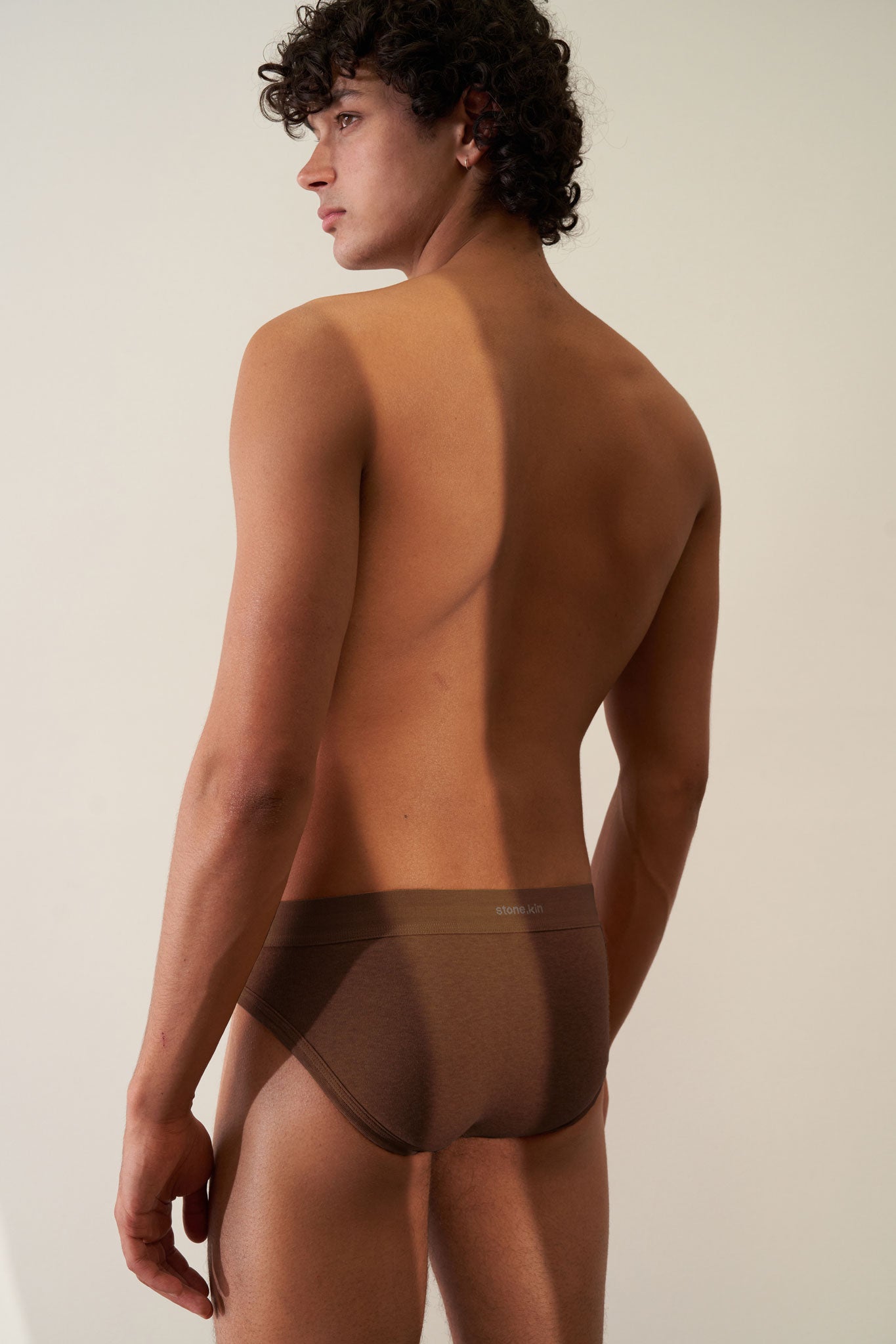 Brief in Organic Cotton Rib - Brown