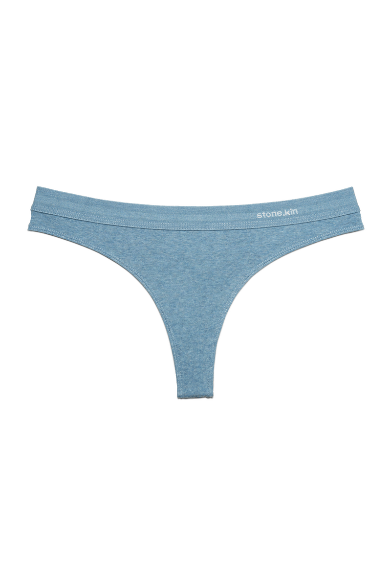 Thong in Organic Cotton Rib - Lake