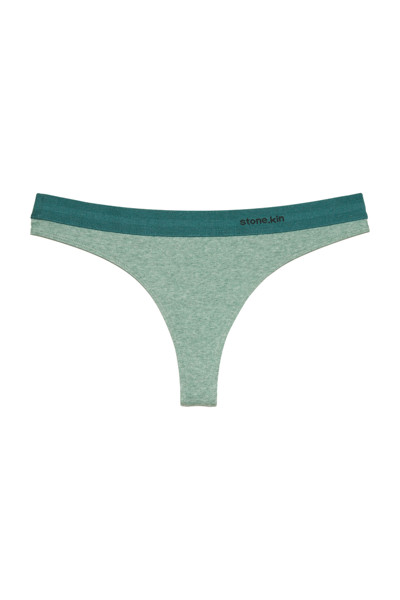 Thong in Organic Cotton Rib - Sage